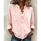 Damesblouse met ruches, V-hals en lange mouwen