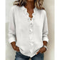 Damesblouse met ruches, V-hals en lange mouwen