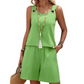 Casual mouwloze top en korte broek loungeset