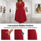 🔥 HALVE PRIJS 👗 Glitter Feestjurk voor Dames – Gedraaide Voorkant, Korte Mouwen & Verborgen Zakken | Elegant en Comfortabel ✨
