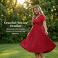 🔥 HALVE PRIJS 👗 Glitter Feestjurk voor Dames – Gedraaide Voorkant, Korte Mouwen & Verborgen Zakken | Elegant en Comfortabel ✨