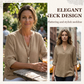 Casual top in effen kleur met knoopjes en zijsplit