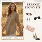Casual top in effen kleur met knoopjes en zijsplit