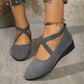 Elegante schoenen met elastische bandjes en lage sleehak in effen kleur