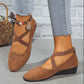 Elegante schoenen met elastische bandjes en lage sleehak in effen kleur