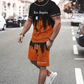👕 NU 60% KORTING! 🔥 Set met T-shirt en korte broek met print voor heren – Zachte stof, opvallend ontwerp en perfect voor zomerse dagen ☀️