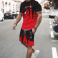 👕 NU 60% KORTING! 🔥 Set met T-shirt en korte broek met print voor heren – Zachte stof, opvallend ontwerp en perfect voor zomerse dagen ☀️