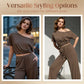 ⏳Tijdelijke aanbieding⏰Tweedelige set voor dames: top met blote schouders en broek