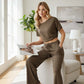 ⏳Tijdelijke aanbieding⏰Tweedelige set voor dames: top met blote schouders en broek