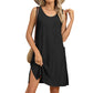 Mouwloze casual jurk met ronde hals en zakken voor dames