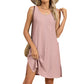 Mouwloze casual jurk met ronde hals en zakken voor dames