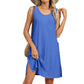 Mouwloze casual jurk met ronde hals en zakken voor dames