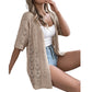👚 Nu met 50% korting! 🌸 Damesvest met korte mouwen en opengewerkte brei-details