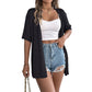 👚 Nu met 50% korting! 🌸 Damesvest met korte mouwen en opengewerkte brei-details