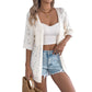 👚 Nu met 50% korting! 🌸 Damesvest met korte mouwen en opengewerkte brei-details