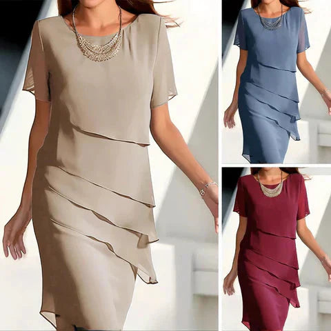 💕2026 Topaanbieding: 60% KORTING🔥Elegante midi-jurk van geplooide chiffon