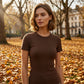 Dames-T-shirt met korte mouwen en ronde hals