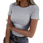 Dames-T-shirt met korte mouwen en ronde hals