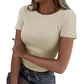 Dames-T-shirt met korte mouwen en ronde hals