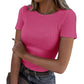 Dames-T-shirt met korte mouwen en ronde hals
