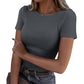 Dames-T-shirt met korte mouwen en ronde hals