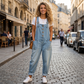 ⌛️50% korting✨ Dames Losse Denim Tuinbroek | Verstelbanden Diepe Zakken S-2XL
