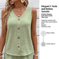 Casual tweedelige set voor dames met V-hals en zonder mouwen