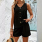 Casual tweedelige set voor dames met V-hals en zonder mouwen