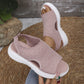 Ademende gebreide plateausandalen voor dames