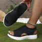 Ademende gebreide plateausandalen voor dames