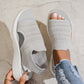 Ademende gebreide plateausandalen voor dames