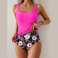 👙🌸 Tankini-zwempak met bloemenprint en hoge taille voor dames – buikcorrigerend, bescheiden bedekking, verstelbare bandjes, uitneembare vullingen. Perfect voor het strand, het zwembad en de huwelijksreis! 🌊💕☀️
