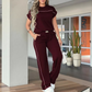 🔥Set met casual damesshirt met korte mouwen en wijde broek