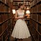 Vintage A-lijn jurk met stippen voor dames