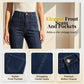 Capri-jeans met hoge taille en uitlopende pijpen voor dames