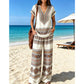 👗 TIJDELIJKE AANBIEDING: 50% KORTING! ✨ Set met bedrukte top en broek voor dames – boho-prints, relaxte pasvorm, perfect voor op vakantie 🌴