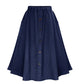 Elastische denim midirok met hoge taille voor dames