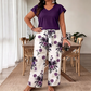Casual jumpsuit met wijde pijpen en print, inclusief riem, voor dames