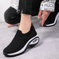 Dames hardloopschoenen van gebreid mesh met instapmodel