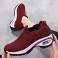 Dames hardloopschoenen van gebreid mesh met instapmodel