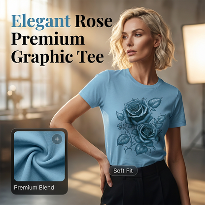 Elegant T-shirt met rozenprint voor dames