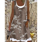 Women's Faux Two-Piece Denim Print Dress