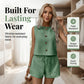Mouwloze tanktop met knoopsluiting en korte broek voor dames