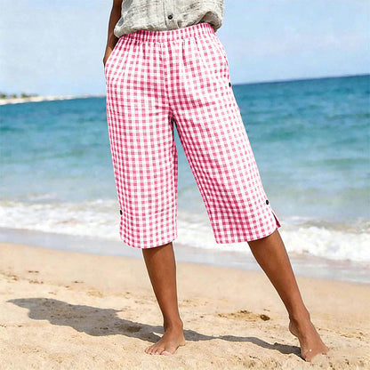 Casual geruite capribroek voor dames