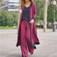 3-delige damesoutfit: set met vest, broek en vest in contrasterende kleuren