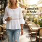 Damesblouse met ruches aan de mouwen en peplum