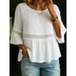 Damesblouse met ruches aan de mouwen en peplum