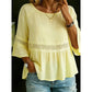 Damesblouse met ruches aan de mouwen en peplum