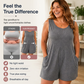 👗 TIJDELIJKE AANBIEDING: 50% KORTING! 💥 Mouwloze jumpsuit voor dames in grote maten met zakken – soepel vallend, comfortabel, veelzijdig ✨