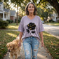 Dames-T-shirt met V-hals en rozenprint in grote maten